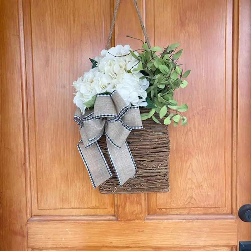 Искусственные цветы, подвесная корзина, Гортензия, искусственные цветы, праздничное украшение для входной двери, патио, свадеб, вечеринок, дней рождения 0
