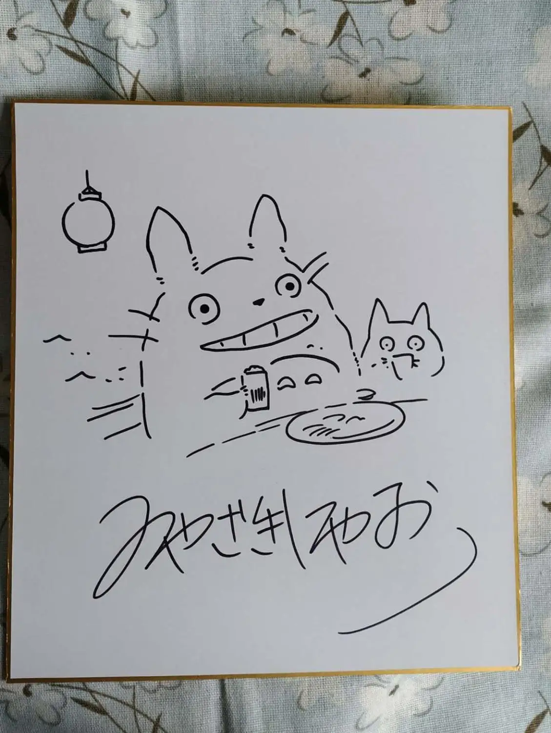 нарисованная от руки художественная доска Миядзаки Хаяо Шикиши Tonari no Totoro с подписью 092020B 0