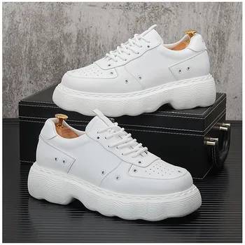 Новая мужская дышащая белая повседневная спортивная обувь, увеличивающая рост, Дизайнерские роскошные кроссовки, кроссовки Zapatillas Hombre