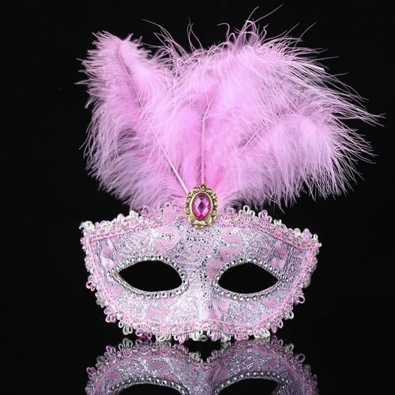 Mascherata Festa Di Danza Principessa Mascherata Mezza Faccia Maschera Di Piuma Decorazioni Di Performance Natalizie Halloween 3