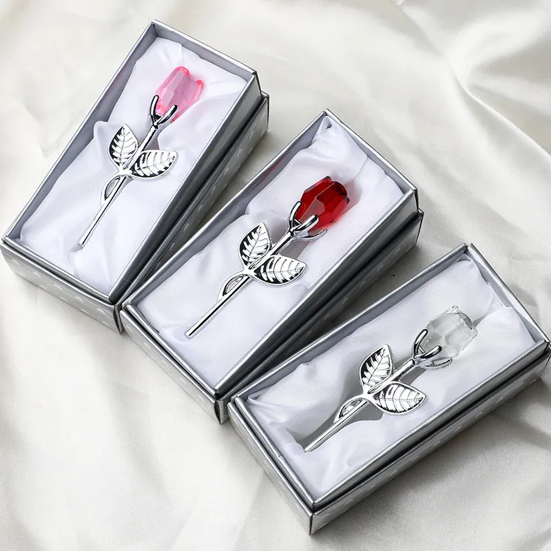 Подарок девушке на День Святого Валентина, Хрустальная роза, искусственный цветок, Золотая роза для подруги, свадебные подарки для гостей 1