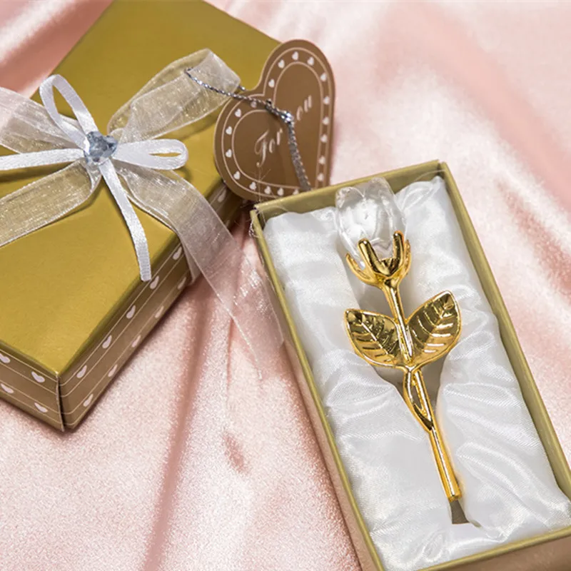 Подарок девушке на День Святого Валентина, Хрустальная роза, искусственный цветок, Золотая роза для подруги, свадебные подарки для гостей 2