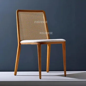 Обеденный стул на заказ для кухни, ротанговый стул из массива дерева, современное минималистичное китайское дизайнерское кресло, стулья для отдыха U