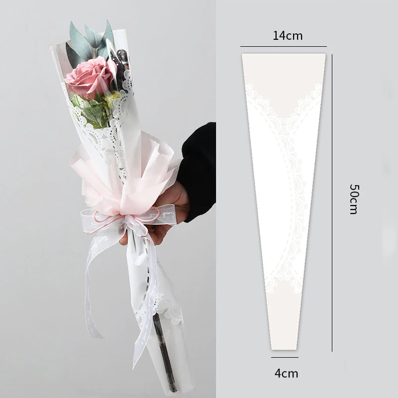 20 шт. / лот Упаковка для роз, упаковка для одного цветка, подарочная оберточная бумага для одной розы, свадебная цветочная упаковка, расходные материалы 2