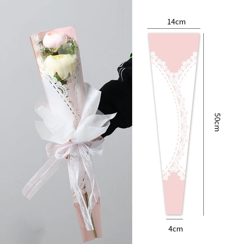 20 шт. / лот Упаковка для роз, упаковка для одного цветка, подарочная оберточная бумага для одной розы, свадебная цветочная упаковка, расходные материалы 3