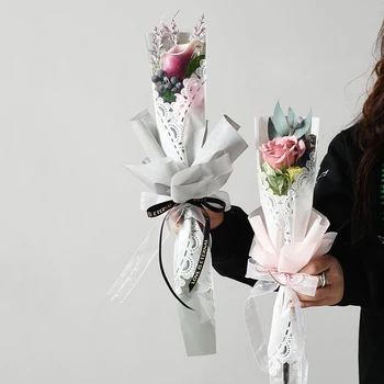 20 шт. / лот Упаковка для роз, упаковка для одного цветка, подарочная оберточная бумага для одной розы, свадебная цветочная упаковка, расходные материалы