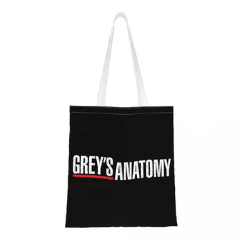 Сумки через плечо Grey's Anatomy, женская эко-сумка-тоут, модная женская сумка-тоут Meredith Grey, большая вместительная сумка для покупок, ретро-холщовая сумка для дам