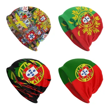 Флаг Португалии Коллаж Шапочка-Бини Зимние Теплые Вязаные Шапки Уличные Лыжные Португальский Герб Шапочки-Бини Шапки Для Мужчин Женщин