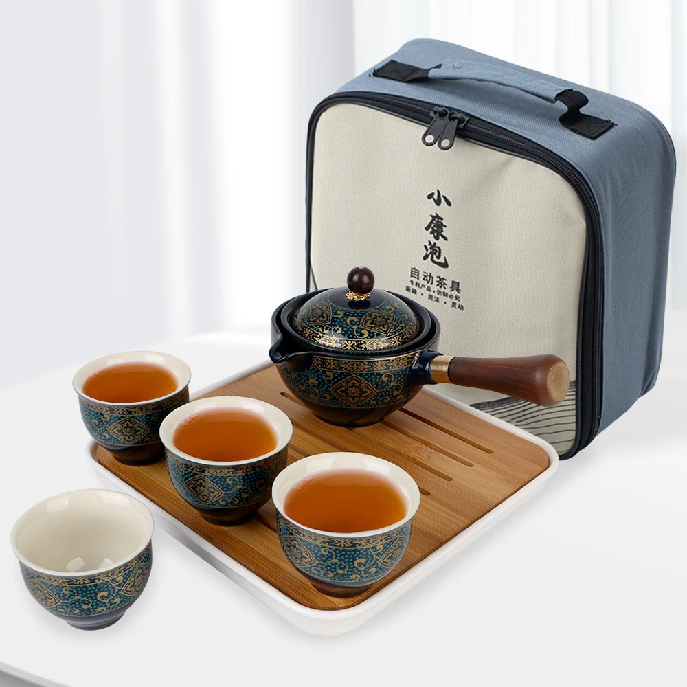 Цветы Изысканной формы, керамическая чайная чашка для пуэра, вращающаяся на 360 градусов, чайник для заварки, Фарфоровый китайский чайный набор Gongfu 0