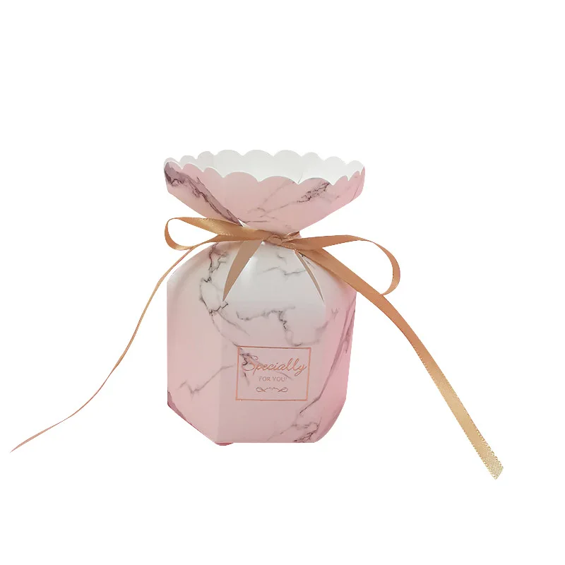 50 шт./лот, Шестиугольная ваза, свадебная коробка конфет с сувенирной сумкой, креативные вечерние принадлежности в европейском стиле для гостей 5