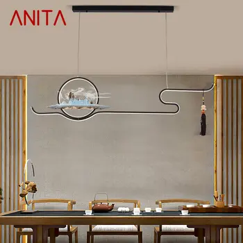 Современная Подвесная лампа ANITA, китайская креативная Чайхана Zen, светодиодная люстра для домашней столовой, декора спальни