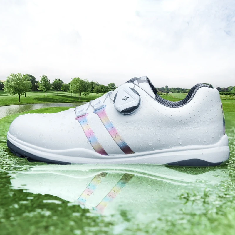 Женские туфли для гольфа PGM, водонепроницаемые, противоскользящие, легкие, мягкие дышащие кроссовки, женские повседневные спортивные XZ208 5