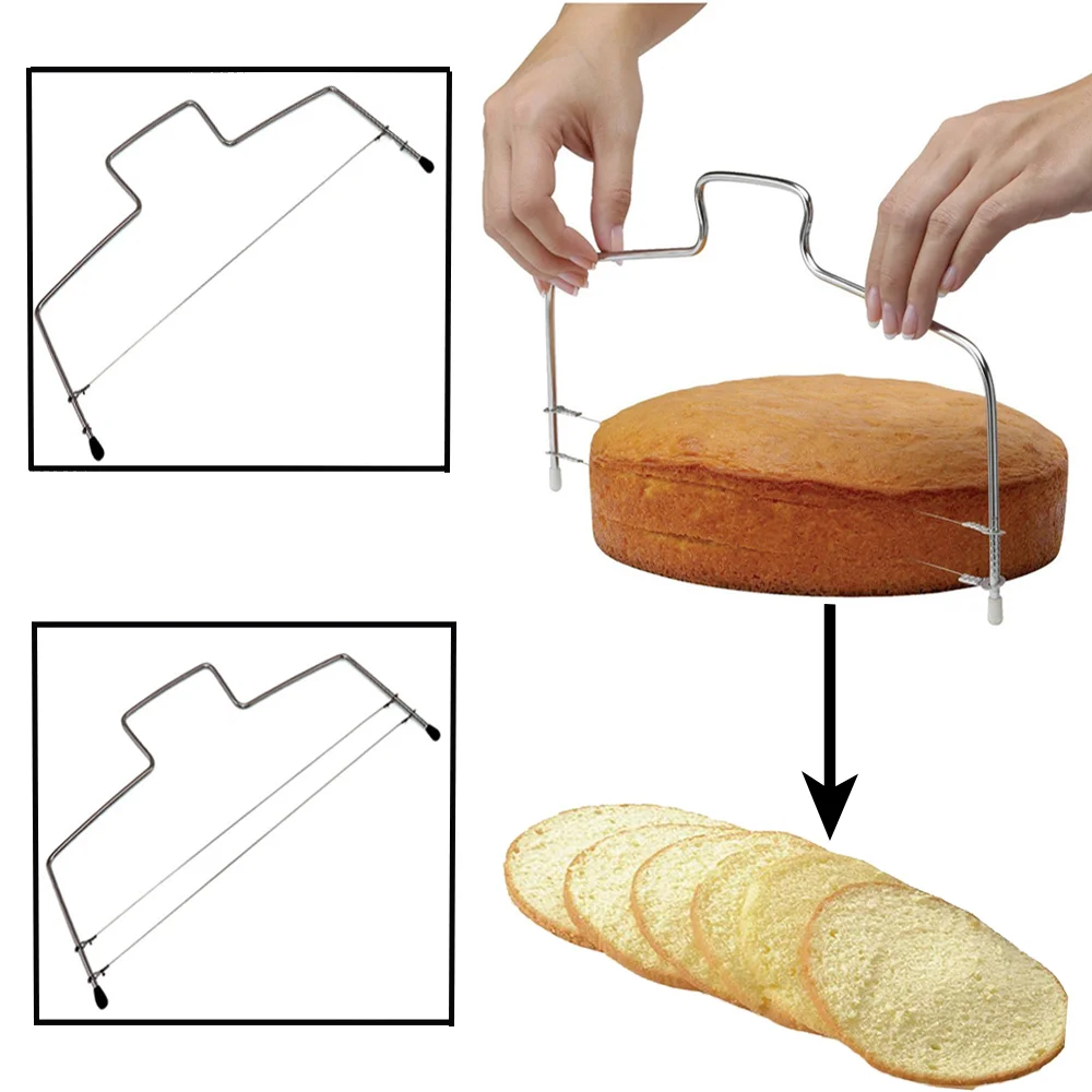 1 шт. двухлинейный резак для торта, регулируемая машина для нарезки хлеба и тостов из нержавеющей стали, разделитель торта, кухонные принадлежности, инструменты для выпечки тортов 0