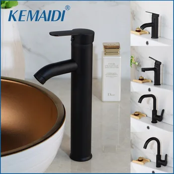 Смеситель для раковины KEMAIDI Водопроводный кран для ванной комнаты Из цельного шара, Никель, латунь, Хром, Золото, Смесители для раковины