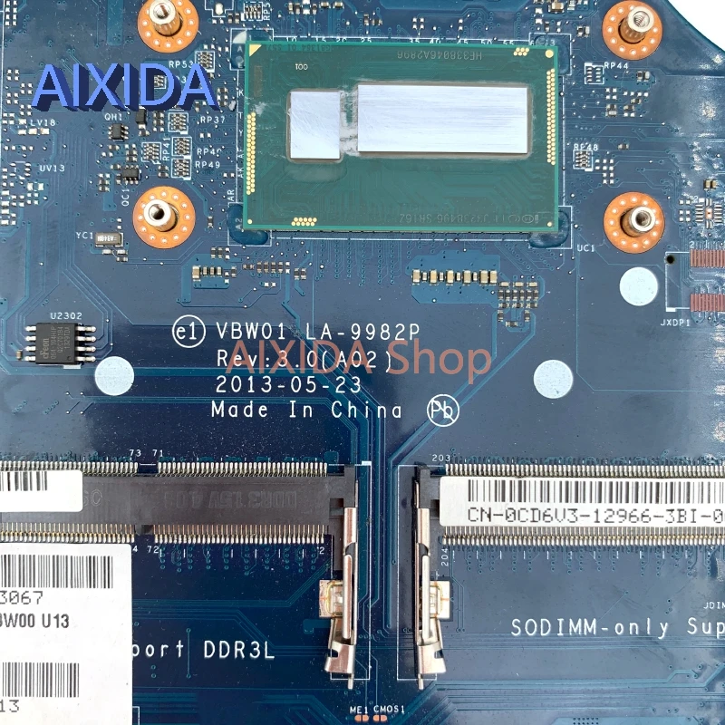 AIXIDA CN-0CD6V3 0CD6V3 VBW01 LA-9982P Материнская плата для Dell Inspiron 15R 5537 3537 материнская плата ноутбука SR16Z I7-4500U CPU DDR3L 4