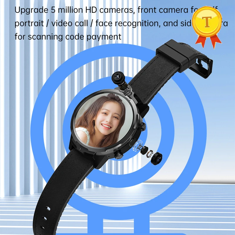 2021 4G система Android 1,6-дюймовые умные часы с круглым сенсорным экраном, телефон, часы 64 ГБ ПЗУ, Wifi, 4G GPS, HD-камера, умные часы для мужчин 3