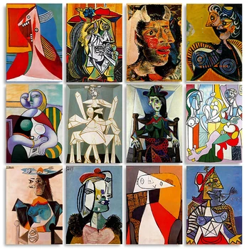 Коллекция плакатов Пабло Пикассо и абстрактных рисунков на холсте для настенного искусства, картины для домашнего декора в гостиной