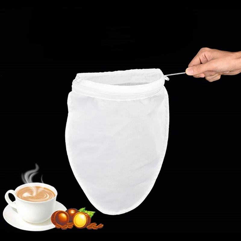 Фильтр-пакет для чая с молоком и ручкой в Гонконгском стиле со стальным кольцом, Фильтр для кофе из хлопчатобумажной ткани, Фильтр для пены, кухонные Принадлежности 0