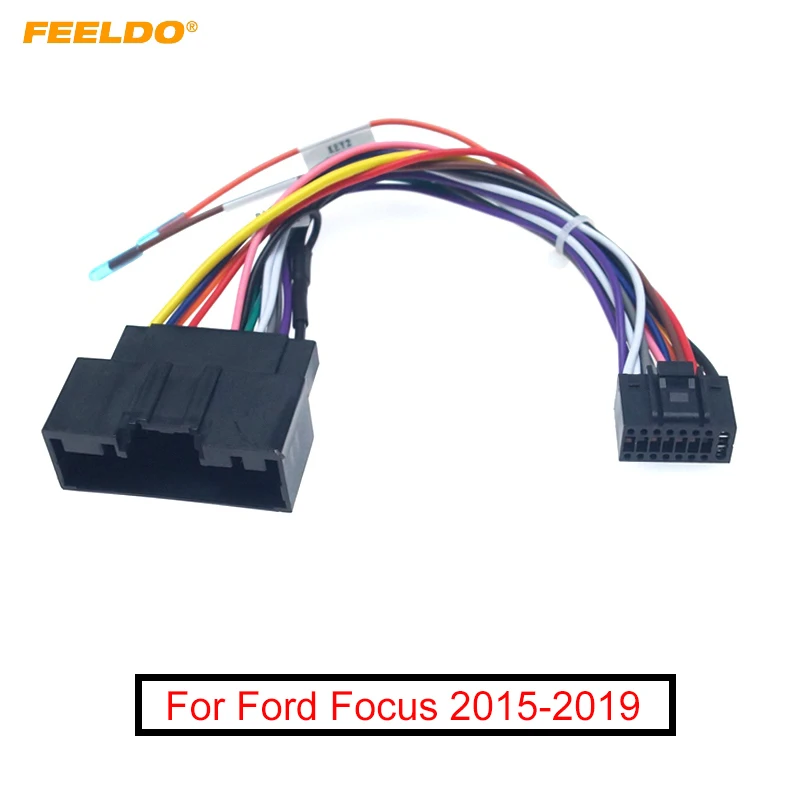 FEELDO 1ШТ автомобильный аудио 16-контактный адаптер Жгут проводов Power Calbe для Ford Escort 2015 + Комплекты для установки стереосистемы вторичного рынка 0