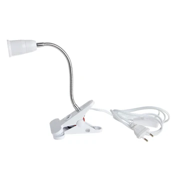 Мини-настольная лампа E27 LED Книжная лампа для чтения Настольная лампа Гибкие клипсы Материал ПК с вилкой ЕС для спальни