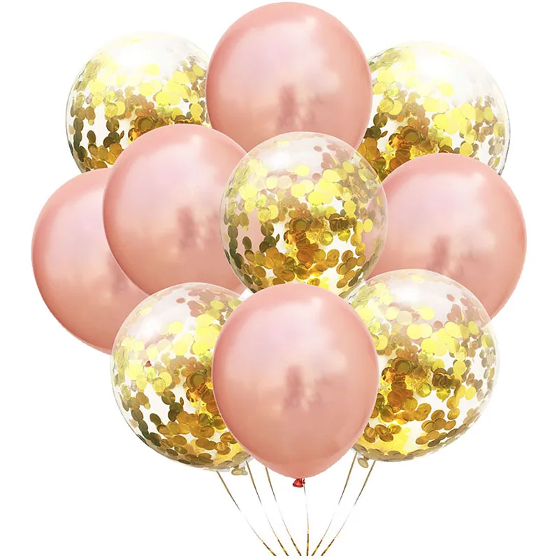 10 шт./лот, 12-дюймовые воздушные шары с конфетти, Воздушные шары для вечеринки с Днем рождения, украшения из гелиевых шаров, Свадебные баллоны, принадлежности для вечеринок 1
