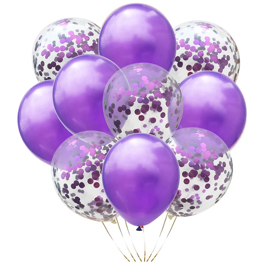 10 шт./лот, 12-дюймовые воздушные шары с конфетти, Воздушные шары для вечеринки с Днем рождения, украшения из гелиевых шаров, Свадебные баллоны, принадлежности для вечеринок 4
