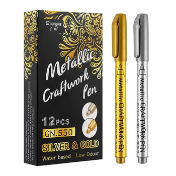 CHEN LIN 12шт Металлическая Водонепроницаемая ручка для перманентной окраски, Металлический маркер для дерева, пластика, кожи, стекла, камня, металлических граффити