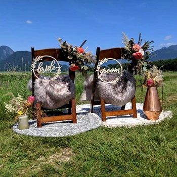 Вывеска на стуле мистера и миссис Вуд, баннер на стуле жениха и невесты, свадебное украшение своими руками для помолвки, принадлежности для свадебной вечеринки