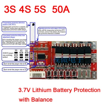 3S 4S 5S 50A 12V 16,8 V 21V PCM BMS 18650 литий-ионная плата защиты аккумулятора с балансными ЯЧЕЙКАМИ для LiPo-полимера