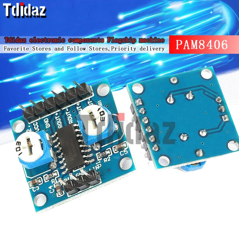 Плата цифрового аудиоусилителя мощности PAM8406 для динамиков С Потенциометром громкости 5Wx2 Stereo amplificateur placa diy kit 0