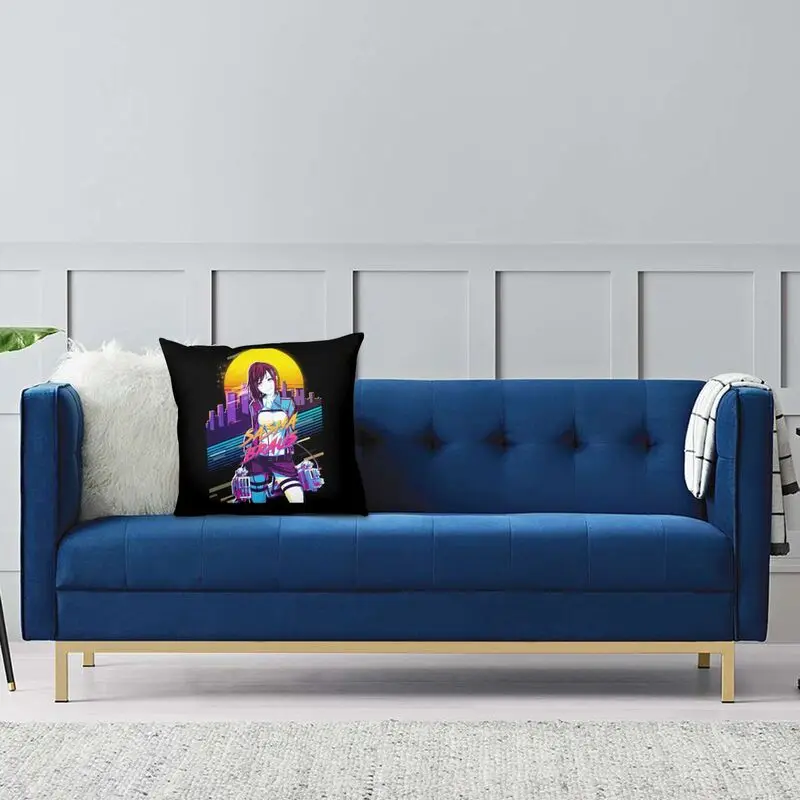 Модная квадратная наволочка Attack On Titan, домашний декор, 3D Двусторонний чехол для подушки с принтом Vaporwave Sasha Braus для дивана 4