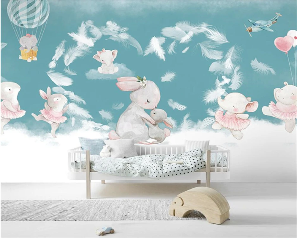 beibehang Индивидуальный скандинавский фон подходит для оформления интерьера детской спальни, обоев, домашнего декора 0