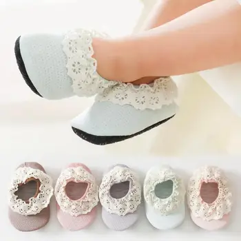 Детская противоскользящая обувь для новорожденных девочек, хлопковые нескользящие носки для пола Для маленьких мальчиков, мультяшные домашние кроссовки на резиновой подошве