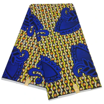 Синяя ткань с рисунком 6 ярдов /Партия, Африканская Нигерия, Пагне Анкара, Настоящая Восковая ткань 2019, новая мода