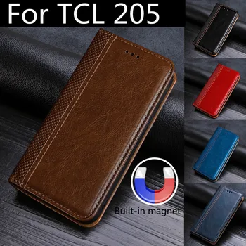Флип-чехол Для TCL 205 Cover TCL 205 case Luxury Funda Для TCL 205 TCL205 Case Кожаный и силиконовый чехол для задней панели capa Wallet bag