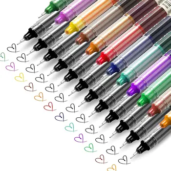 Цветные ручки для заметок, гладкие шариковые ручки для письма, быстросохнущие, 12 шт., ручки для ведения художественных дневников для взрослых и детей