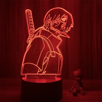 Новая фигурка убийцы Наруто Итачи 3D Ночник 7 цветов Сенсорная настольная лампа Модель Фигурка Какаши Саске Итачи
