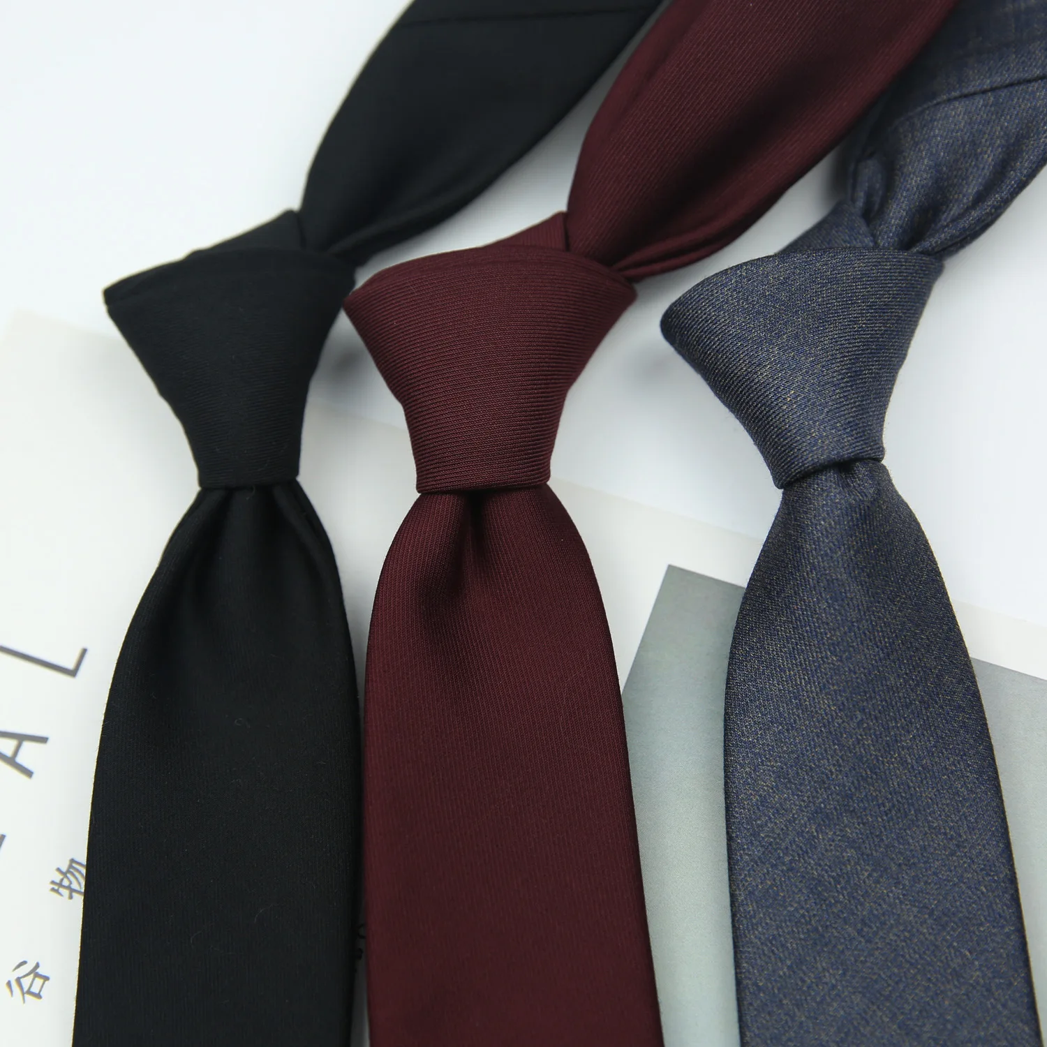 7 см Академический Британский стиль, Хаки, Винно-красный, черный, однотонный полосатый нейлоновый галстук жаккардового переплетения для мужчин, деловой свадебный галстук 2