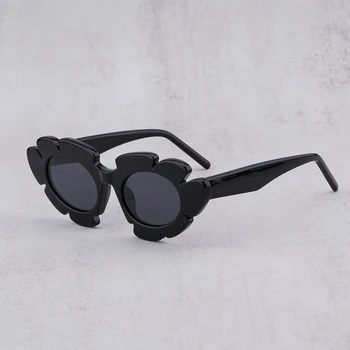 Новая вечеринка 2023 года, Странный бренд, Ацетатные Солнцезащитные очки Flowers Girl, Черный, Странный Трендовый продукт, Солнцезащитные очки, Женские дизайнерские Солнцезащитные очки