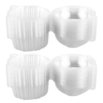 100 х одинарных пластиковых прозрачных держателей для кексов/контейнеров для тортов, купольная подставка для кексов