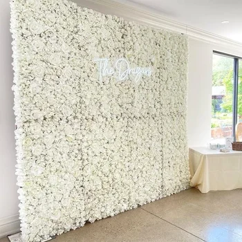 60 см x 40 см Искусственные цветы Настенная панель для цветочного фона Искусственные розы для настенной вечеринки, свадьбы, душа новобрачных, наружного украшения