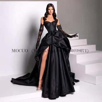 Сексуальный Черный Лебедь с открытыми плечами, платья для выпускного вечера, пышная юбка с разрезом сбоку, вечерние платья для танцев, роскошное коктейльное платье принцессы