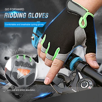 Перчатки на половину пальца, велосипедное снаряжение, мужские велосипедные перчатки, летние Дышащие противоскользящие Велосипедные перчатки MTB