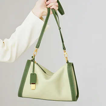 Женские сумки роскошного дизайна, оптовые кошельки и сумки через плечо 2023 года, новая зеленая сумка для рук из натуральной кожи через плечо