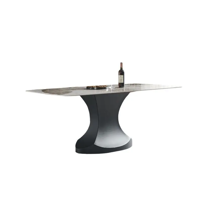 Простой обеденный стол из каменной плиты и комбинация стула, небольшой семейный обеденный стол, прямоугольный современный обеденный стол высокого класса 4