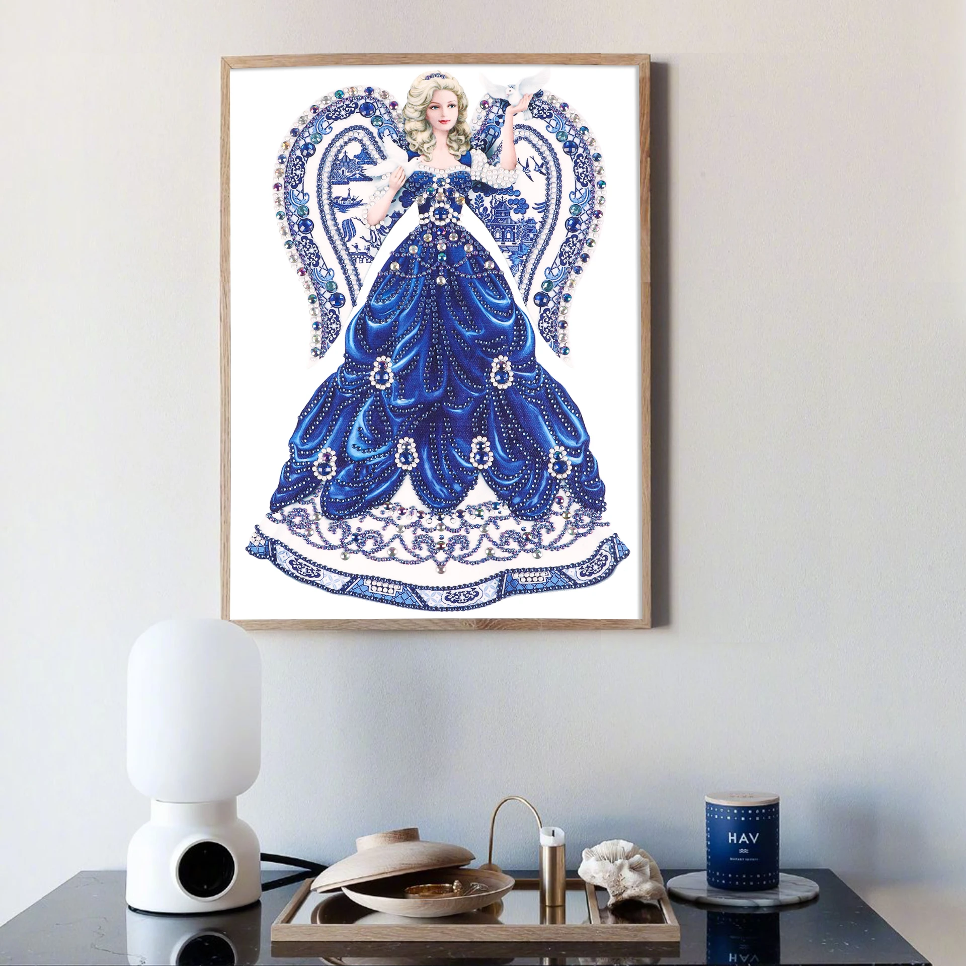 Алмазная живопись для девочки в 5D-платье, наборы для алмазной вышивки крестом, украшение дома с изображением женщины-бриллианта особой формы 4