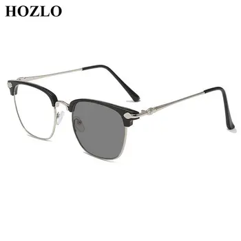 Модные ретро мужские квадратные фотохромные очки для чтения SunglassesTR90 + Гальванический узор, оправа из сплава, очки для дальнозоркости
