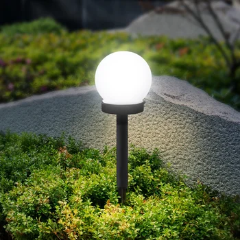 Солнечный светильник в форме круглой лампочки, уличный светодиодный фонарь для газона с питанием от глобуса, водонепроницаемый для ландшафтной дорожки во дворе, патио, в земле