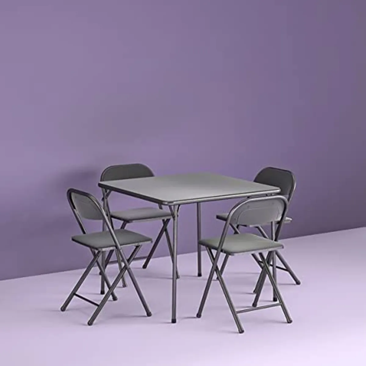 Карточный стол со стульями, набор из 4 предметов, складной стол и стул для дома/улицы, обеденный набор из 5 предметов, черный 2