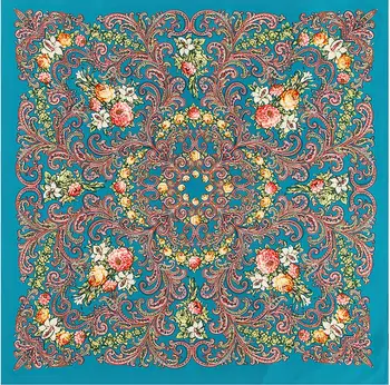 2019 Новый 100-сантиметровый шелковый квадратный шарф, Женский Европейский бренд, Богемный дизайн, Высококачественные шали с цветочным принтом, Бандана Lady Foular
